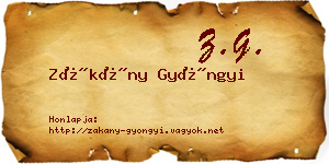 Zákány Gyöngyi névjegykártya